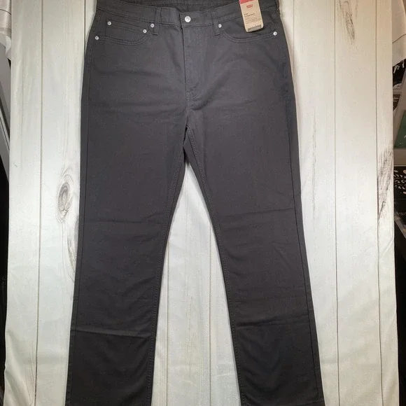 Levi's 514 Jeans Mens 40x32 Gray Straight Leg Stretch Denim 5 Pocket Zip Fly - Picture 2 of 13